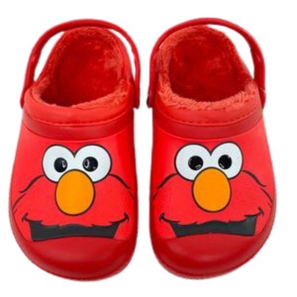 red crocs with fur